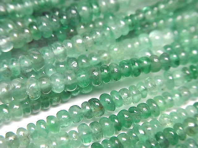 [Video]High Quality Emerald AAA Rondelle half or 1strand beads (aprx.5inch/12cm)