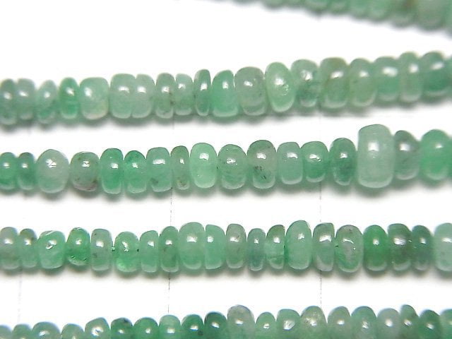 [Video]Emerald AAA- Roundel half or 1strand beads (aprx.5inch/12cm)