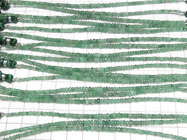 [Video] Emerald AA++ Rondelle 1strand beads (approx. 5 inches/12 cm)