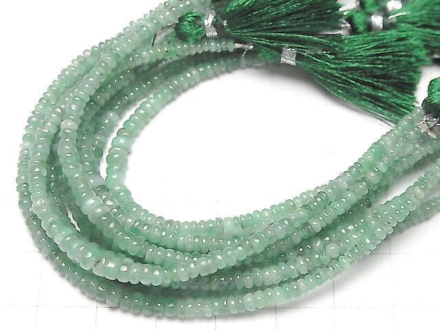 [Video]Emerald AA++ Roundel half or 1strand beads (aprx.5inch/12cm)