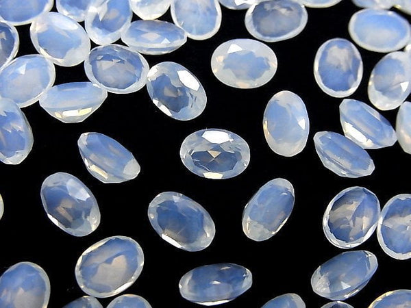 [Video]High Quality Moonlight Quartz AAA Oval Faceted 8x6mm 2pcs