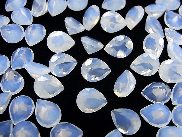 [Video]High Quality Moonlight Quartz AAA Pear shape Faceted 10x8mm 1pc