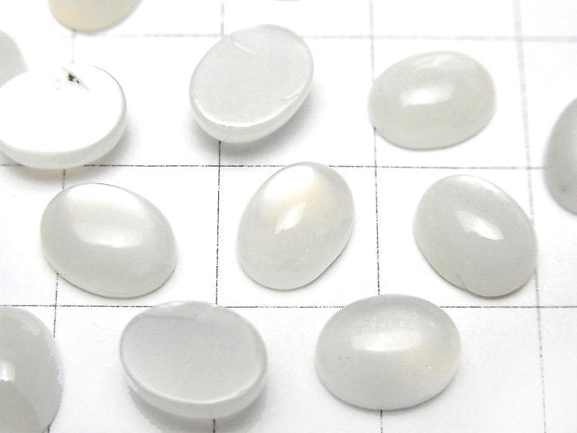 [Video] White Moonstone AAA Oval Cabochon 9x7mm 5pcs