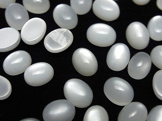 [Video] White Moonstone AAA Oval Cabochon 9x7mm 5pcs