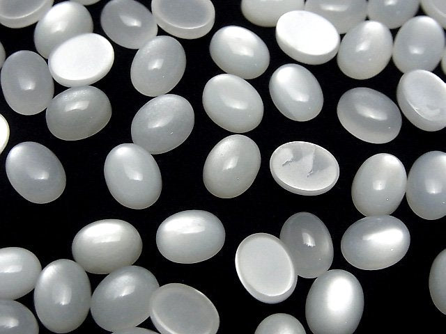 [Video] White Moonstone AAA Oval Cabochon 9x7mm 5pcs