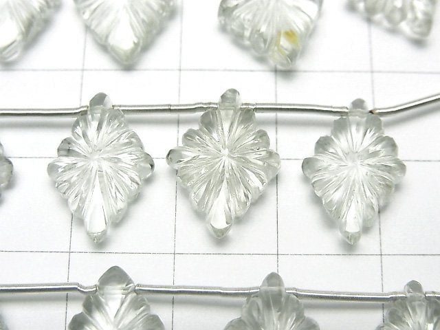 [Video]High Quality Green Amethyst AAA Rosette Carving 1strand (8pcs)