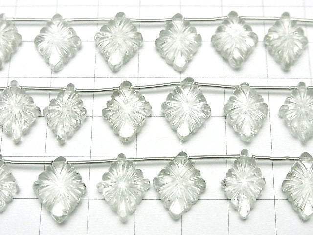 [Video]High Quality Green Amethyst AAA Rosette Carving 1strand (8pcs)