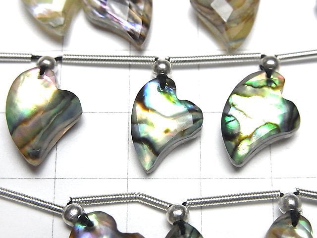 [Video] Abalone Shell x Crystal AAA Heart cut half or 1strand (8pcs)