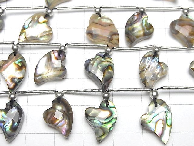 [Video] Abalone Shell x Crystal AAA Heart cut half or 1strand (8pcs)