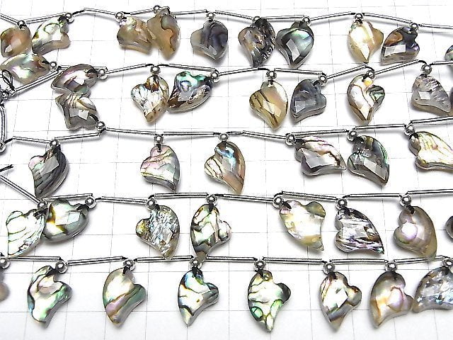 [Video] Abalone Shell x Crystal AAA Heart cut half or 1strand (8pcs)