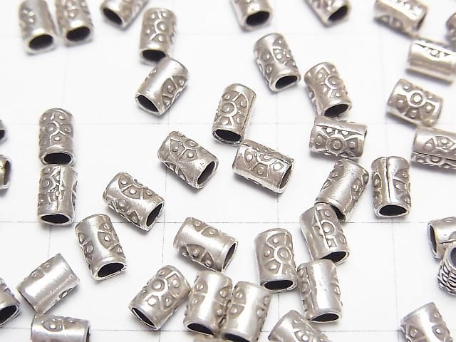 Karen Silver Decorative Tube 5x3x3mm 3pcs