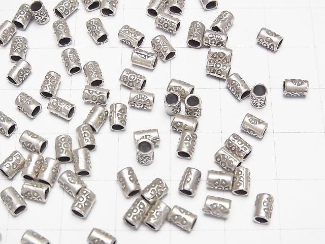Karen Silver Decorative Tube 5x3x3mm 3pcs
