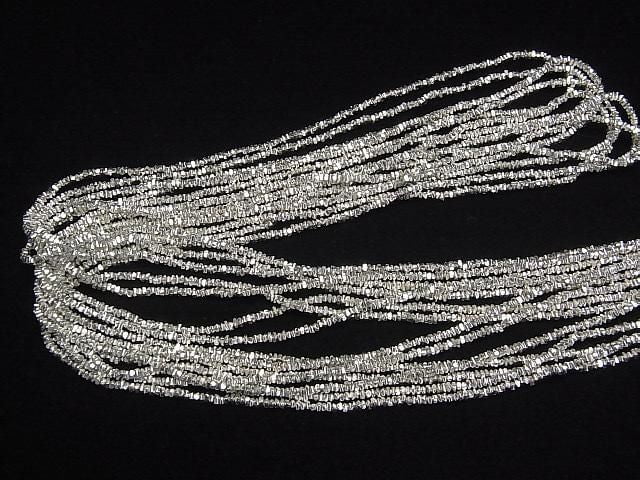 Karen Silver Chips (Discs) 1.5 x 1.5 x 1 mm, 1/8 or 1 strand beads (approx. 26 inches/66 cm)