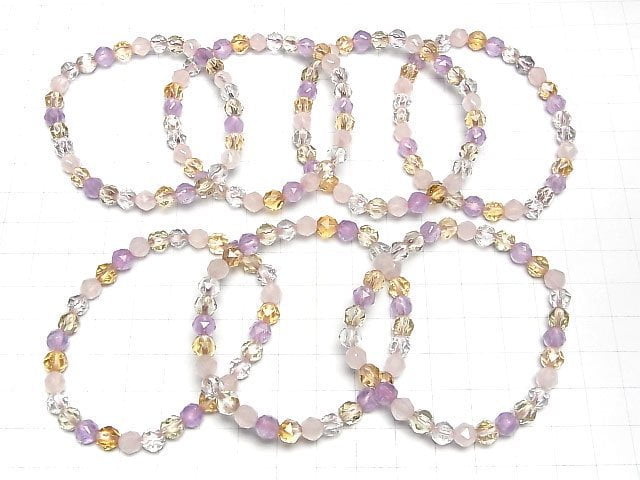 [Video]High Quality Mixed Stone AAA Star Faceted Round 6mm Bracelet