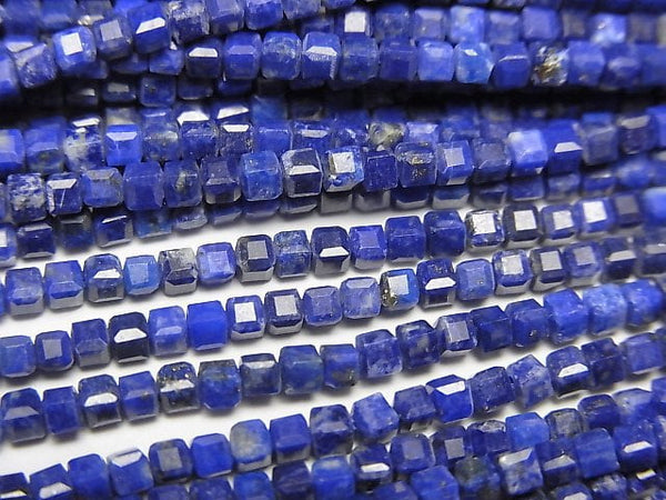 [Video] High Quality! Lapislazuli AA++ Cube Shape 2x2x2mm 1strand beads (aprx.15inch/37cm)