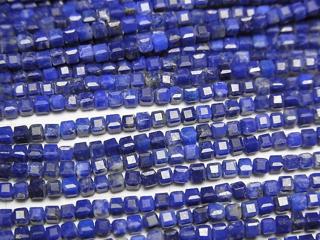 [Video] High Quality! Lapislazuli AA++ Cube Shape 2x2x2mm 1strand beads (aprx.15inch/37cm)