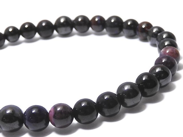 [Video][One of a kind] Sugilite AAA Round 6mm Bracelet NO.201