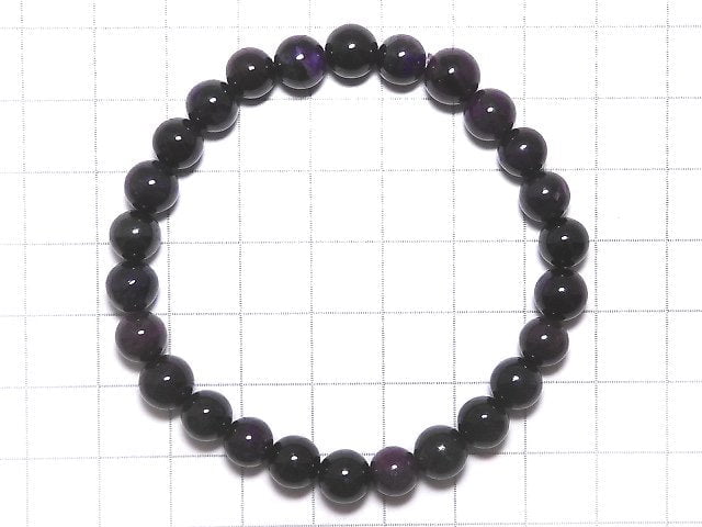 [Video][One of a kind] Sugilite AAA Round 7.5mm Bracelet NO.207