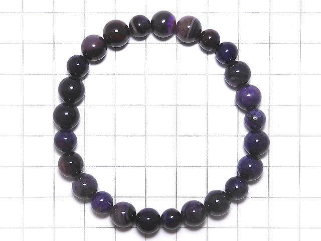 [Video][One of a kind] Sugilite AAA Round 7-8.5mm Bracelet NO.212