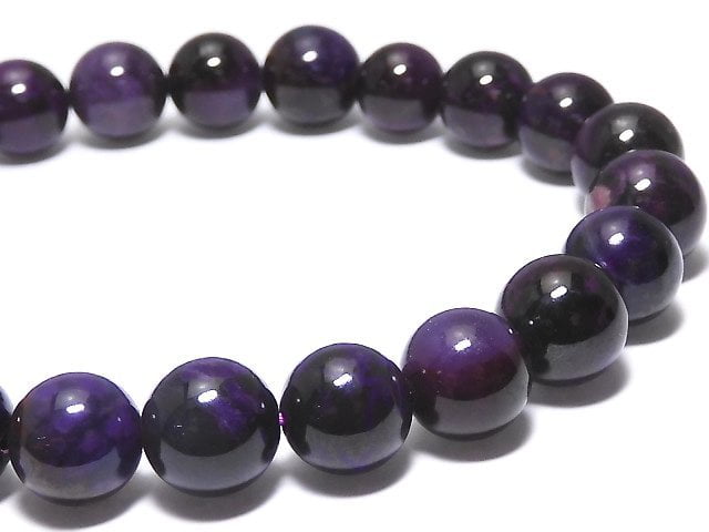 [Video][One of a kind] Sugilite AAA Round 8.5mm Bracelet NO.215