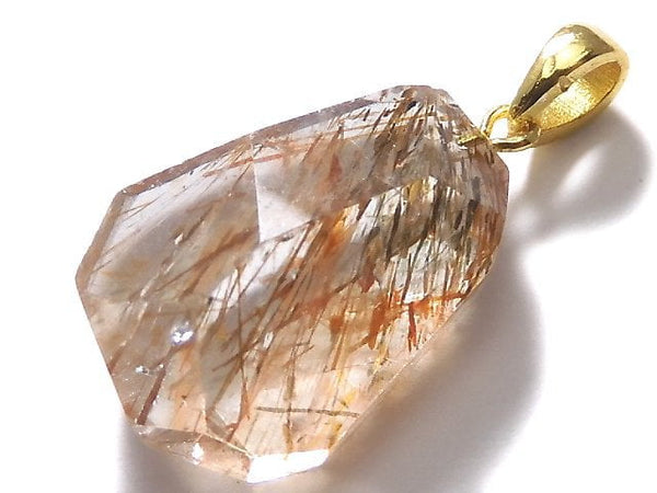 [Video][One of a kind] Copper Rutilated Quartz AAA Pendant 18KGP NO.34