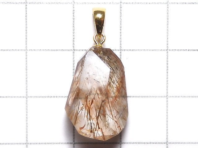 [Video][One of a kind] Copper Rutilated Quartz AAA Pendant 18KGP NO.34