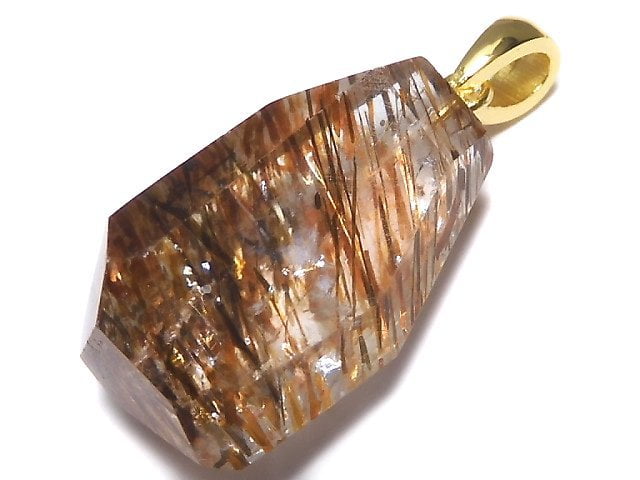 [Video][One of a kind] Copper Rutilated Quartz AAA Pendant 18KGP NO.36