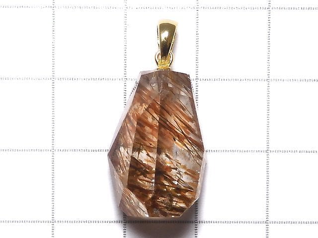 [Video][One of a kind] Copper Rutilated Quartz AAA Pendant 18KGP NO.36