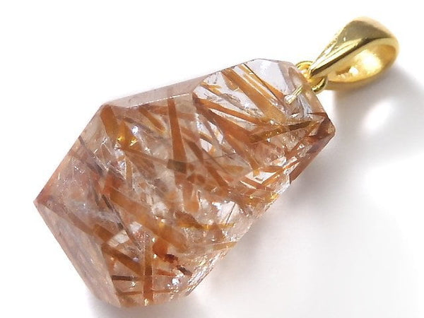 [Video][One of a kind] Copper Rutilated Quartz AAA Pendant 18KGP NO.38