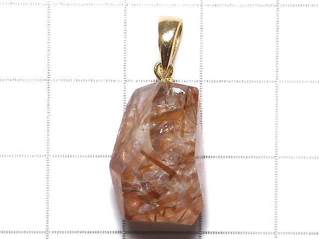 [Video][One of a kind] Copper Rutilated Quartz AAA Pendant 18KGP NO.38