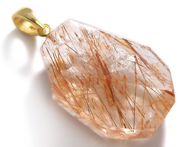 [Video][One of a kind] Copper Rutilated Quartz AAA Pendant 18KGP NO.39