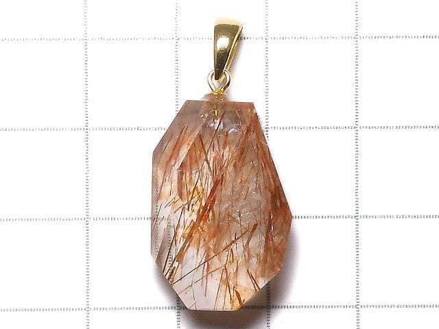 [Video][One of a kind] Copper Rutilated Quartz AAA Pendant 18KGP NO.39