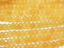High Quality! Yellow color Jade Faceted Button Rondelle 4x4x2.5mm 1strand beads (aprx.13inch/33cm)