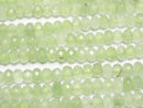 High Quality! Light green color Jade Faceted Button Rondelle 4x4x2.5mm 1strand beads (aprx.13inch/33cm)