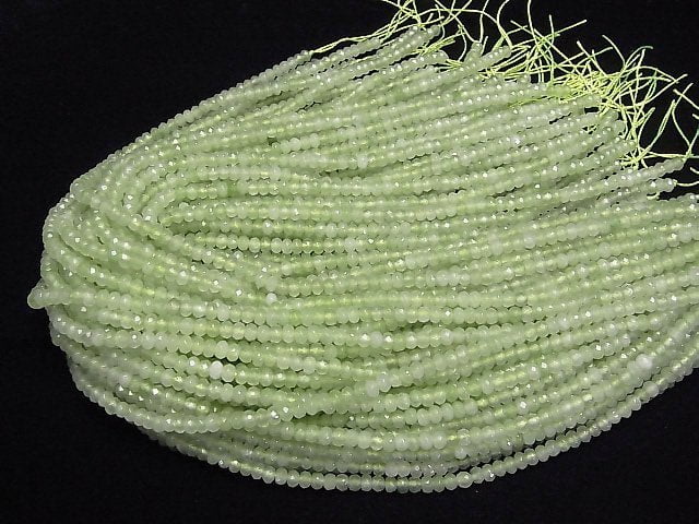 High Quality! Light green color Jade Faceted Button Rondelle 4x4x2.5mm 1strand beads (aprx.13inch/33cm)