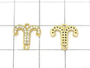 Metal parts Constellation Both Side Charm 11mm Gold color (with CZ) 2pcs