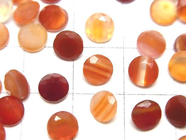 [Video] Mixed Carnelian Loose stone Round Faceted 6x6mm 10pcs