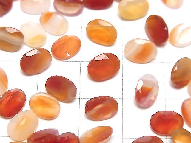 [Video] Mixed Carnelian Loose stone Oval Faceted 8x6mm 10pcs