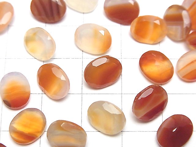 [Video] Mixed Carnelian Loose stone Oval Faceted 10x8mm 5pcs