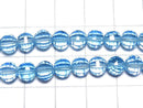 [Video][One of a kind] High Quality Swiss Blue Topaz AAA Mirror Faceted Round 6mm Necklace