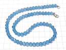 [Video][One of a kind] High Quality Swiss Blue Topaz AAA Mirror Faceted Round 6mm Necklace