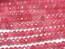 High Quality! Red color Jade Faceted Button Rondelle 4x4x2.5mm 1strand beads (aprx.13inch/33cm)
