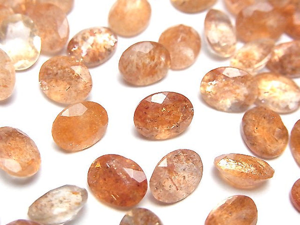 [Video]High Quality Sunstone AAA Loose stone Oval Faceted 9x7mm 3pcs