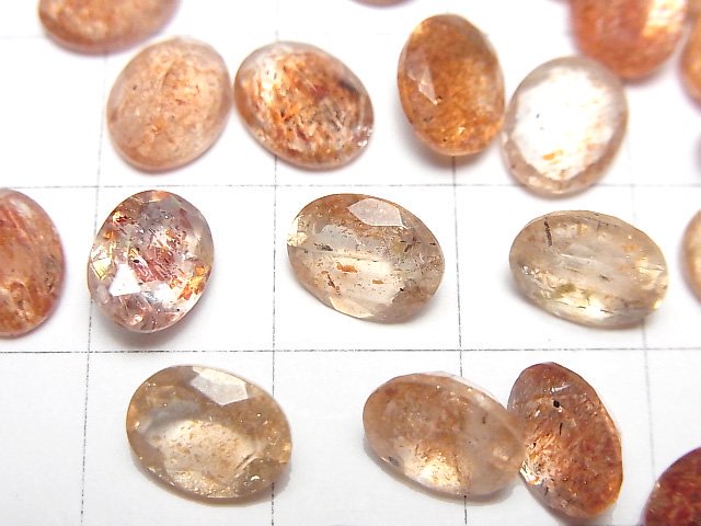 [Video]High Quality Sunstone AAA Loose stone Oval Faceted 9x7mm 3pcs