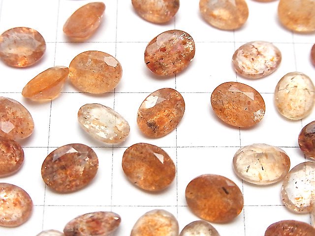 [Video]High Quality Sunstone AAA Loose stone Oval Faceted 9x7mm 3pcs