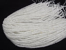 High Quality! White Jade Faceted Button Rondelle 4x4x2.5mm 1strand beads (aprx.13inch/33cm)