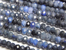 High Quality!  Dumortierite  Faceted Button Rondelle 3x3x2mm 1strand beads (aprx.15inch/37cm)
