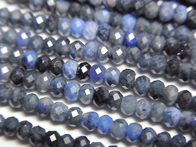 High Quality!  Dumortierite  Faceted Button Roundel 3x3x2mm 1strand beads (aprx.15inch/37cm)