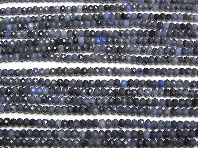 High Quality!  Dumortierite  Faceted Button Roundel 3x3x2mm 1strand beads (aprx.15inch/37cm)