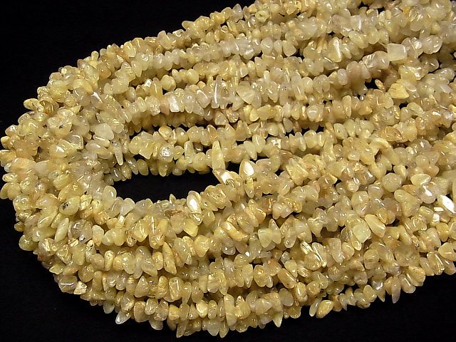 [Video]Rutilated Quartz AA+ Chips (Small Nugget) 1strand beads (aprx.34inch/86cm)